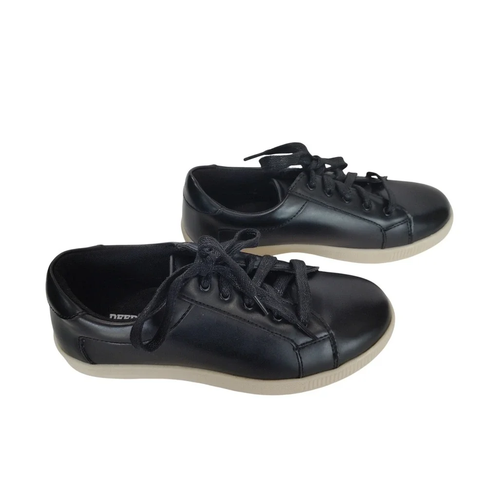 DEERSTAGS‎ KANE Mens Black Simulated Leather Memory Foam Sneakers Size 4M